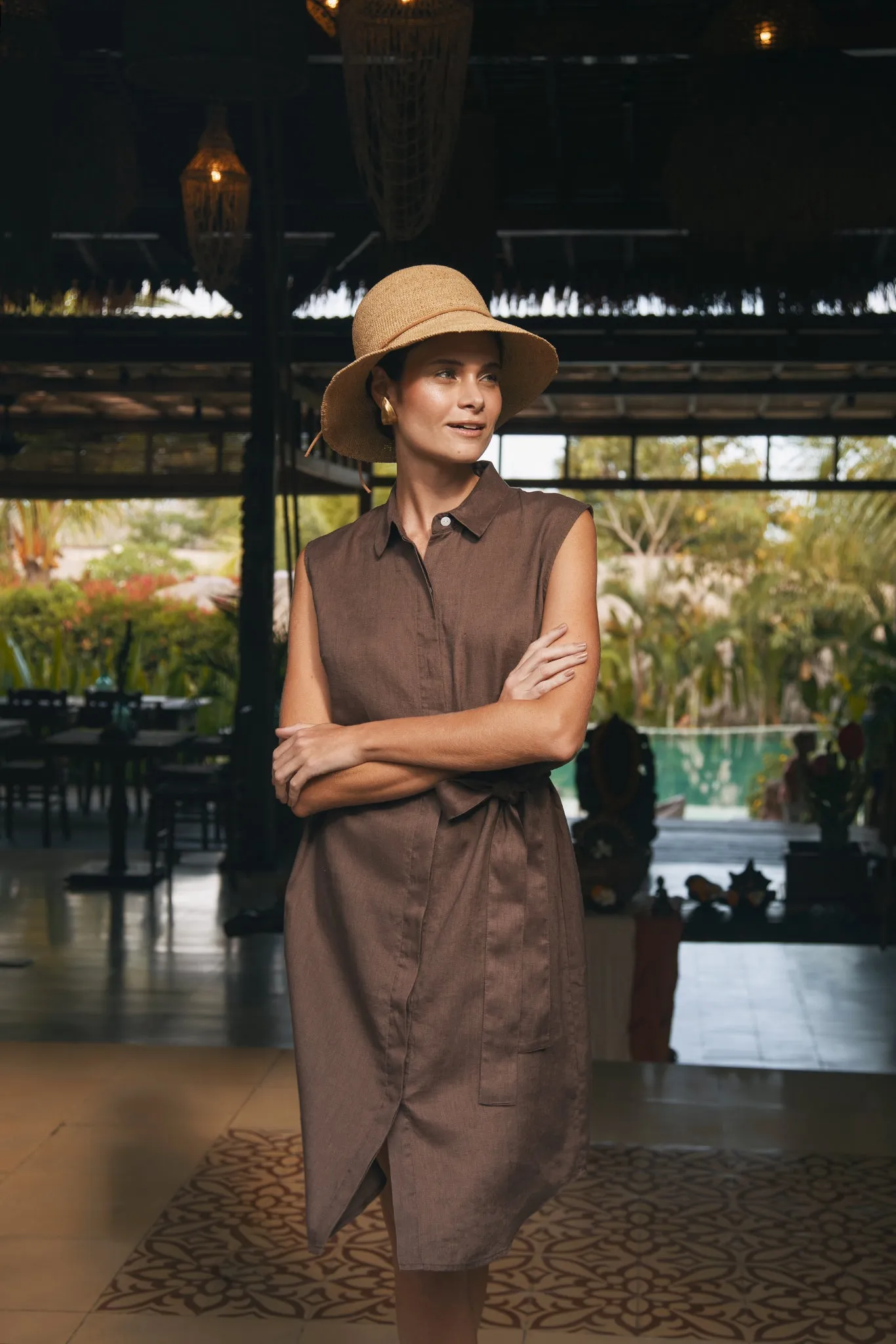 Noelani Sleeveless Linen Dress
