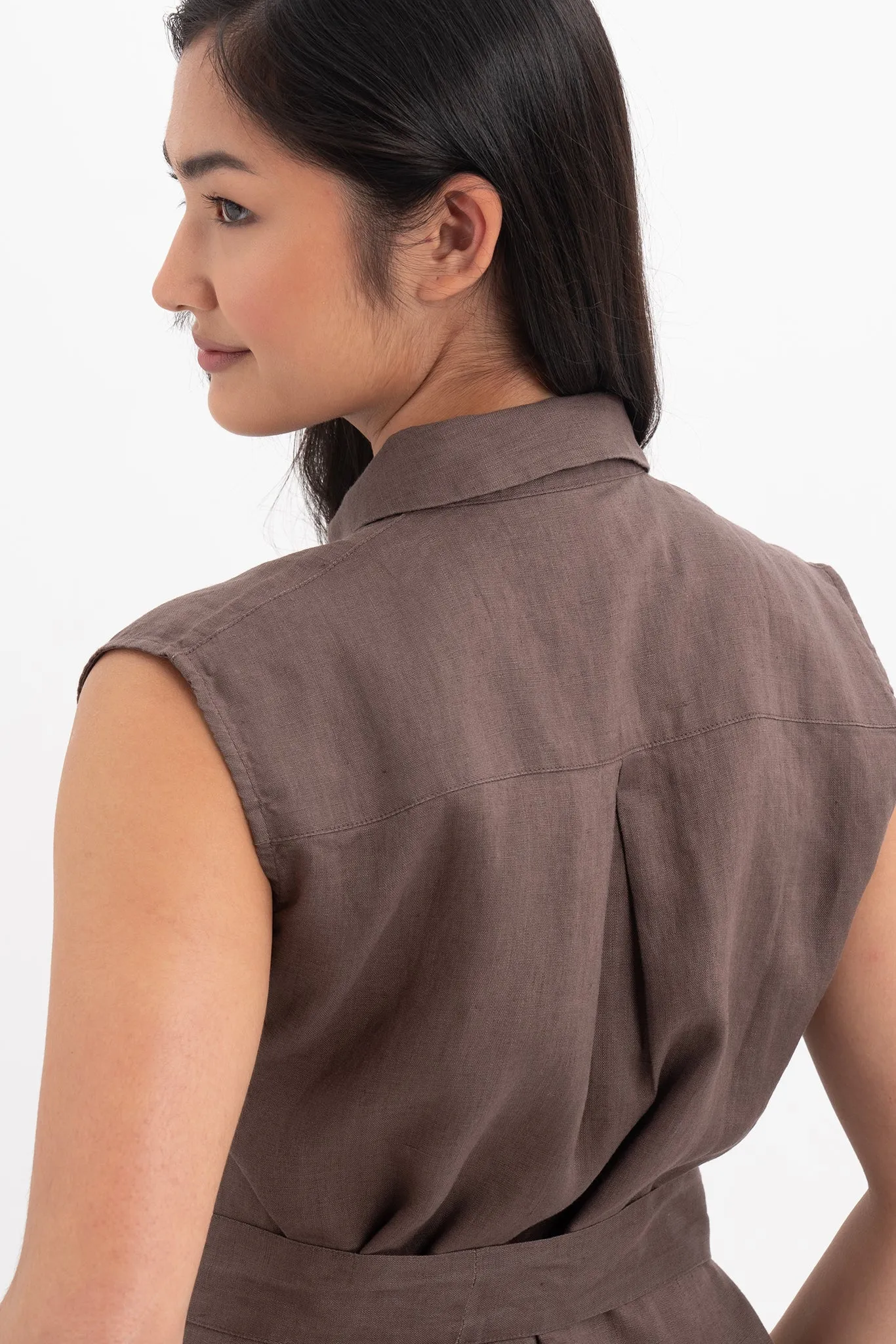 Noelani Sleeveless Linen Dress