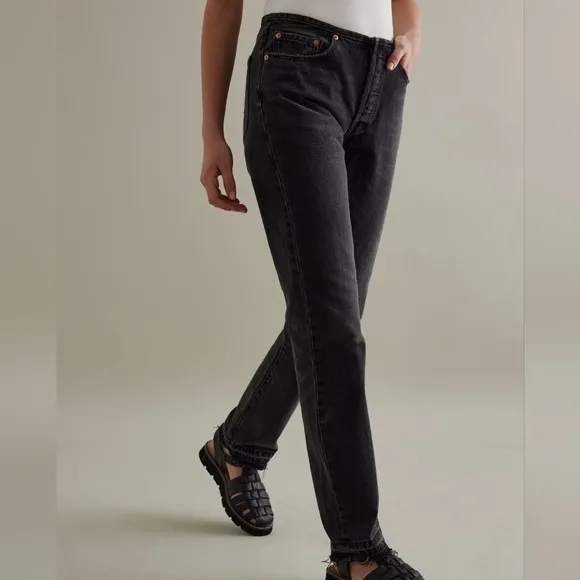 NWT Levi's Premium Waist Not Want Not Black 501 Original Mini Waist Jeans 25x32