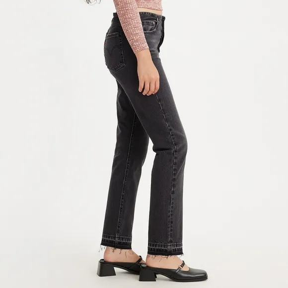 NWT Levi's Premium Waist Not Want Not Black 501 Original Mini Waist Jeans 25x32