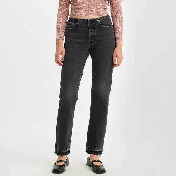 NWT Levi's Premium Waist Not Want Not Black 501 Original Mini Waist Jeans 25x32