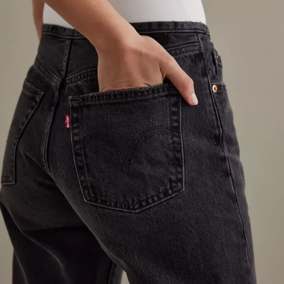 NWT Levi's Premium Waist Not Want Not Black 501 Original Mini Waist Jeans 25x32