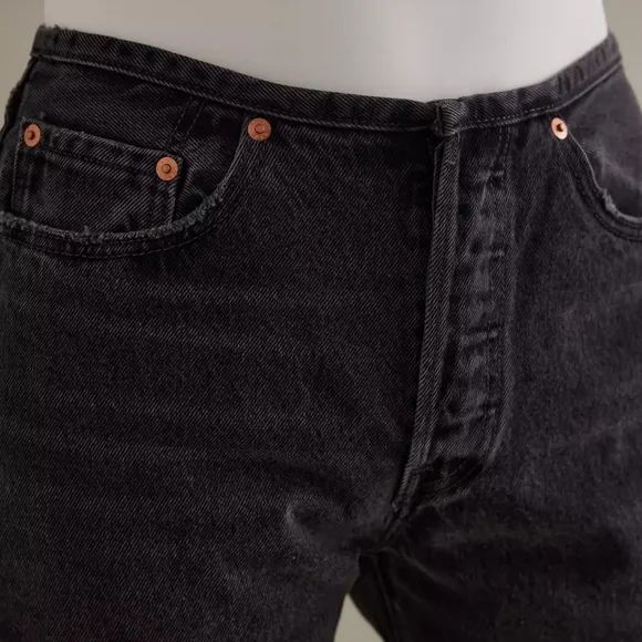 NWT Levi's Premium Waist Not Want Not Black 501 Original Mini Waist Jeans 25x32