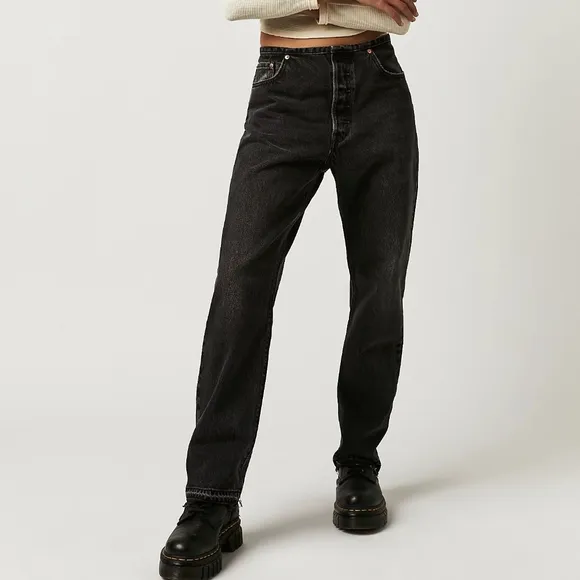 NWT Levi's Premium Waist Not Want Not Black 501 Original Mini Waist Jeans 25x32