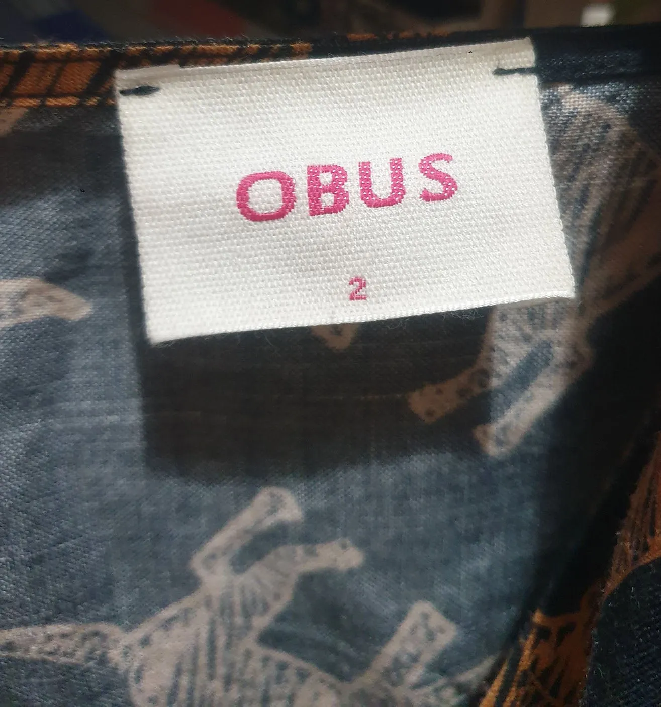 Obus fox print wrap top size 10
