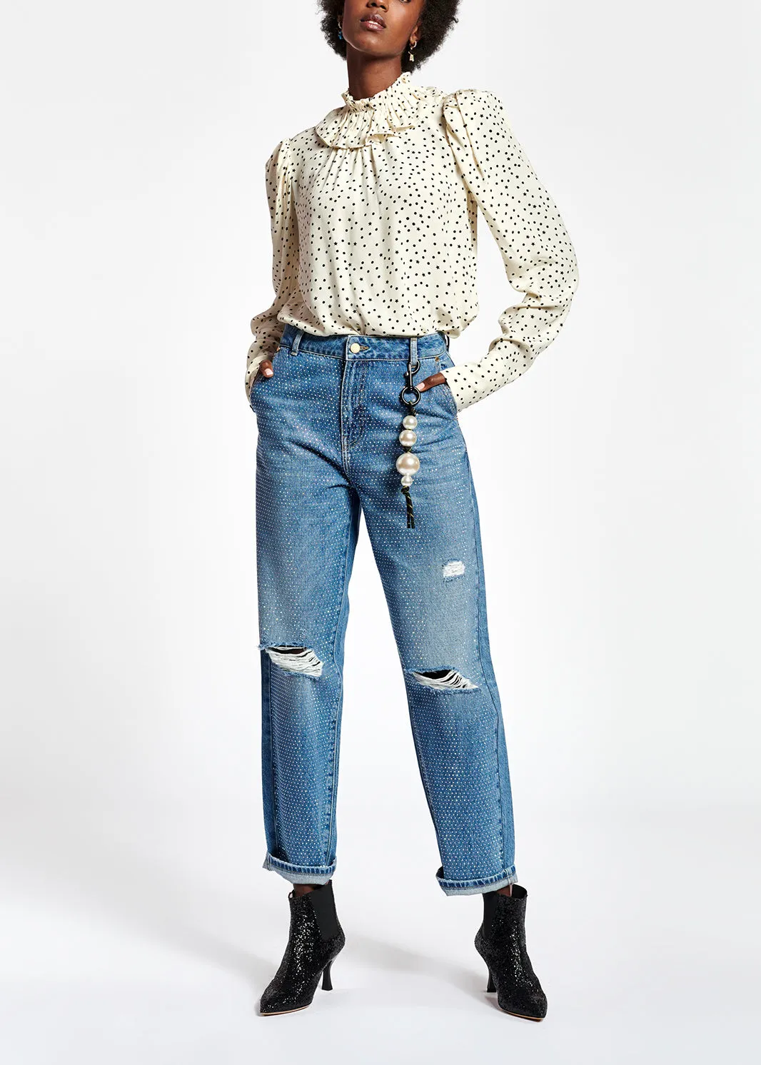 Off-white polka dot top