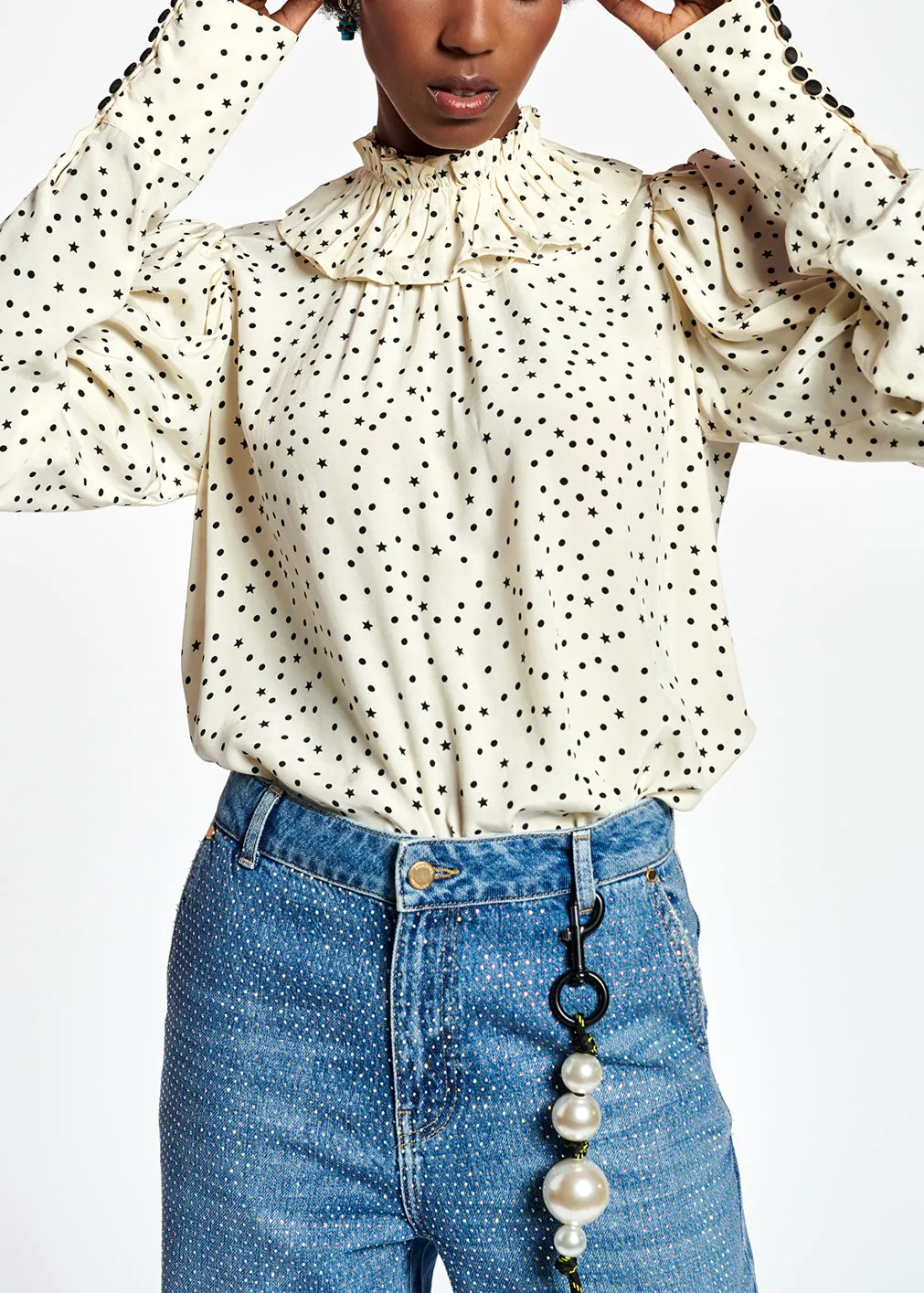 Off-white polka dot top