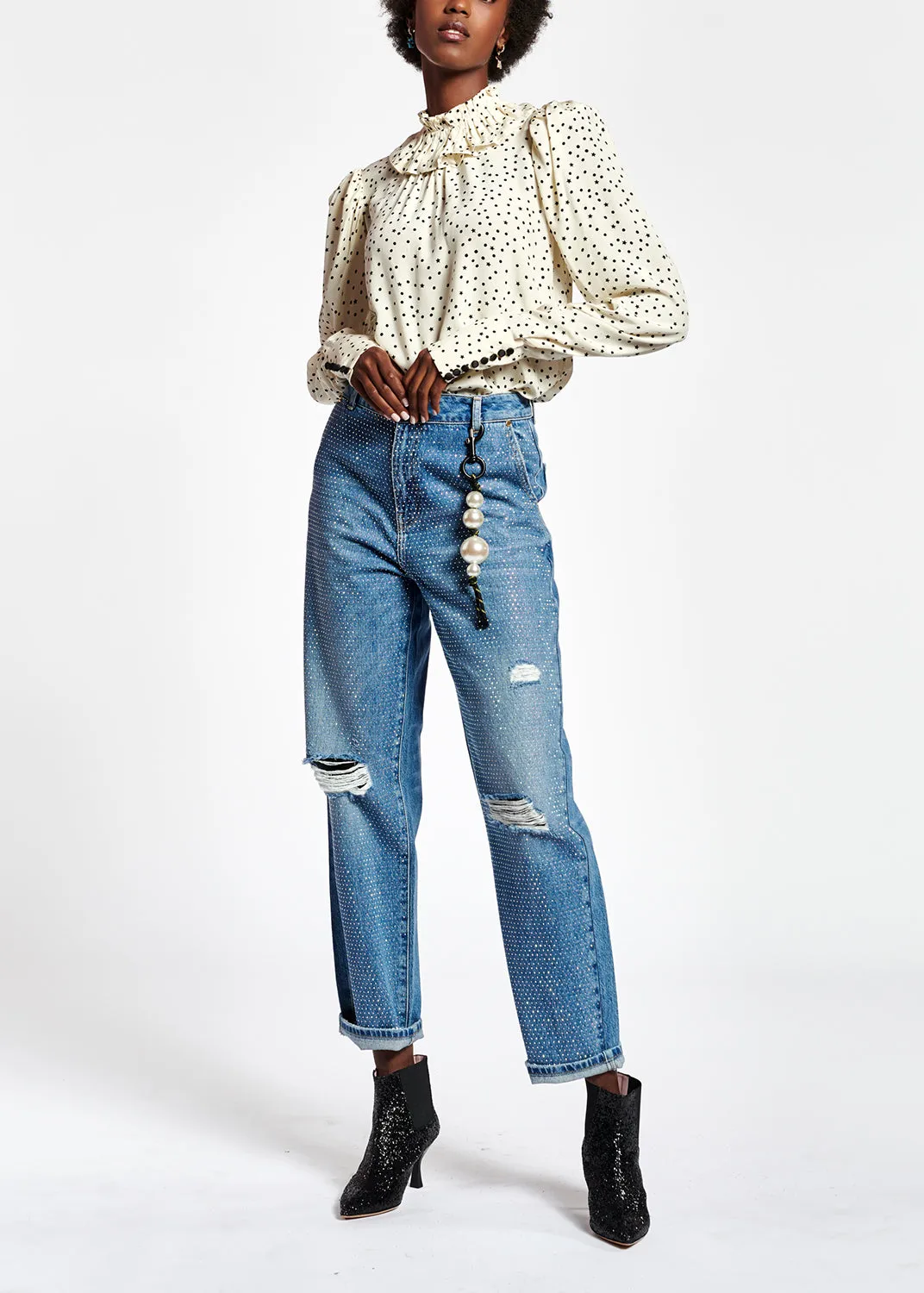 Off-white polka dot top