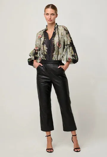 Oncewas II ESPADA Lace Trim Spliced Blouse