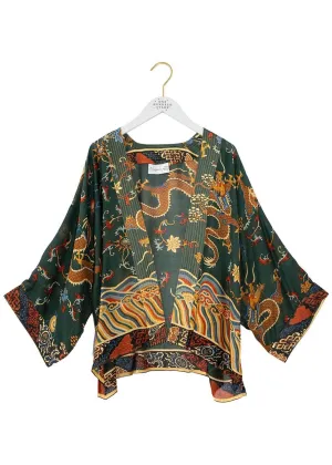 One Hundred Stars Dragon Korte Kimono Groen