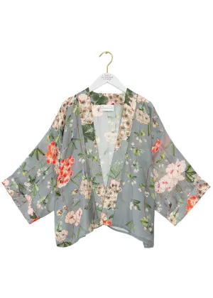 One Hundred Stars Trailing Blossom Korte Kimono Grijs