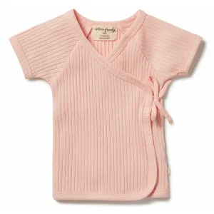 Organic Rib Kimono Top - Blush
