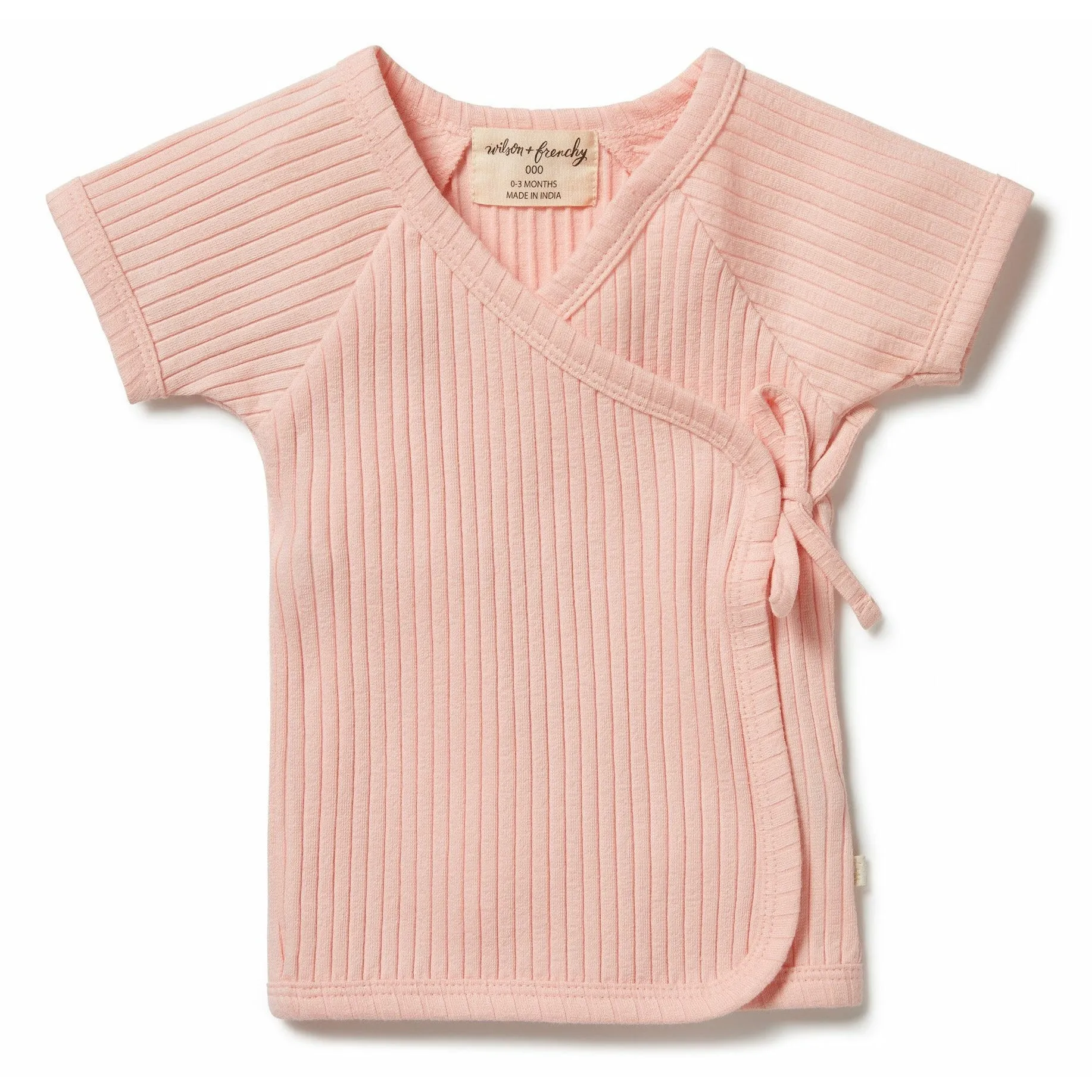 Organic Rib Kimono Top - Blush