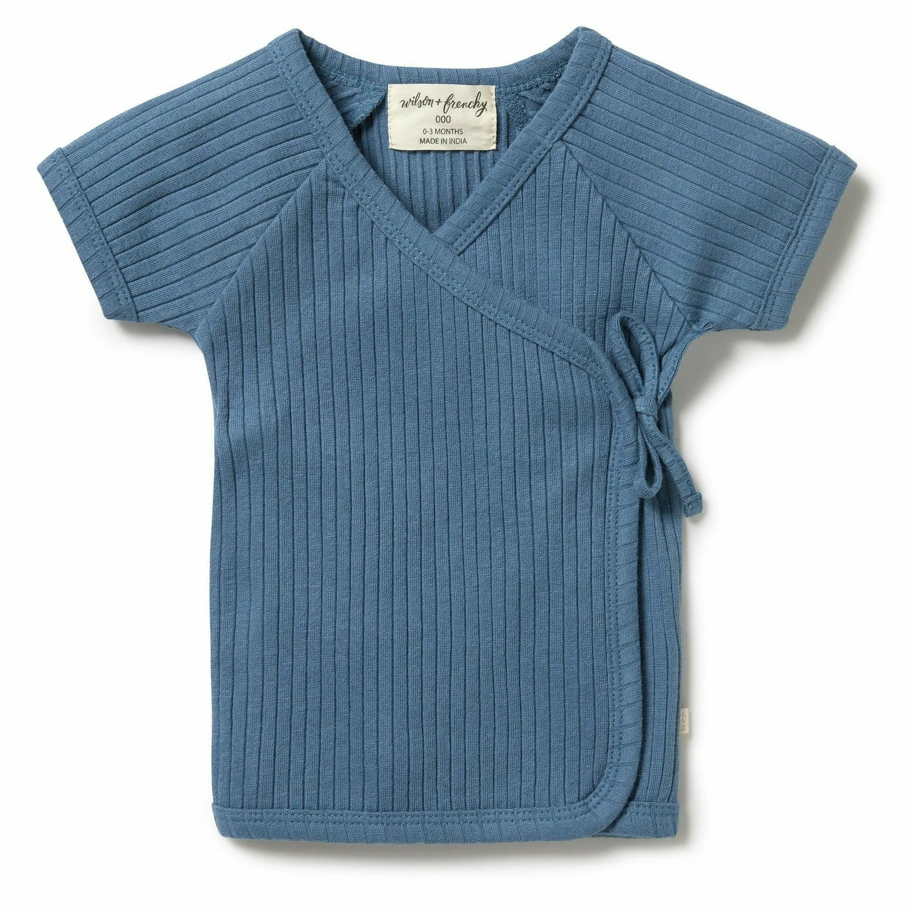 Organic Rib Kimono Top - Ocean
