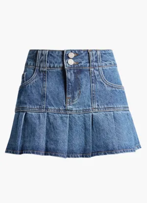 Pacsun Pleated Low Rise Denim Miniskirt