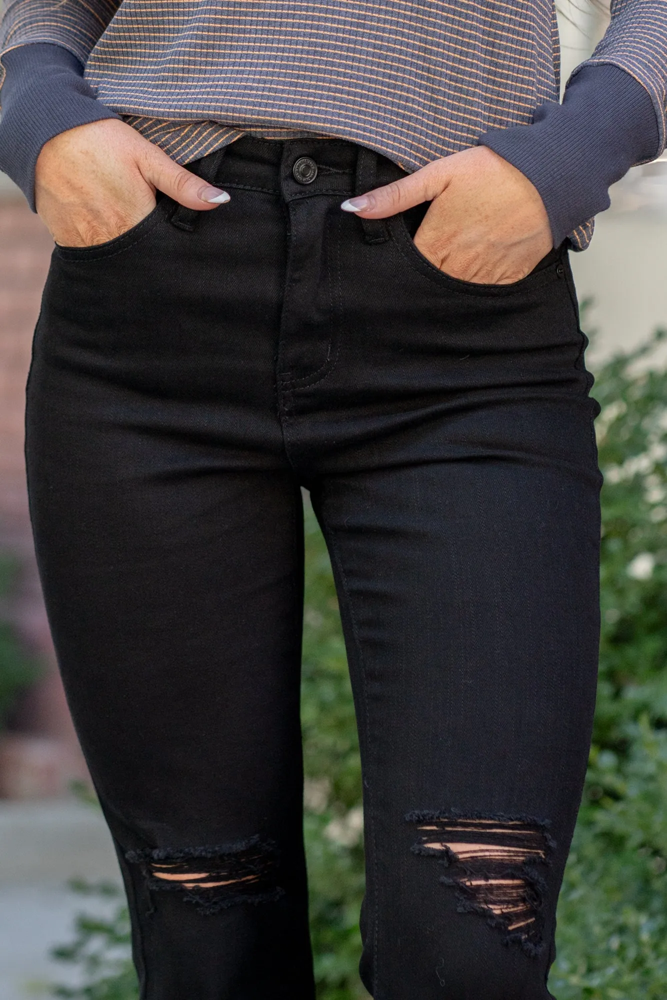 Petite Johnson City High Rise Distressed Flare
