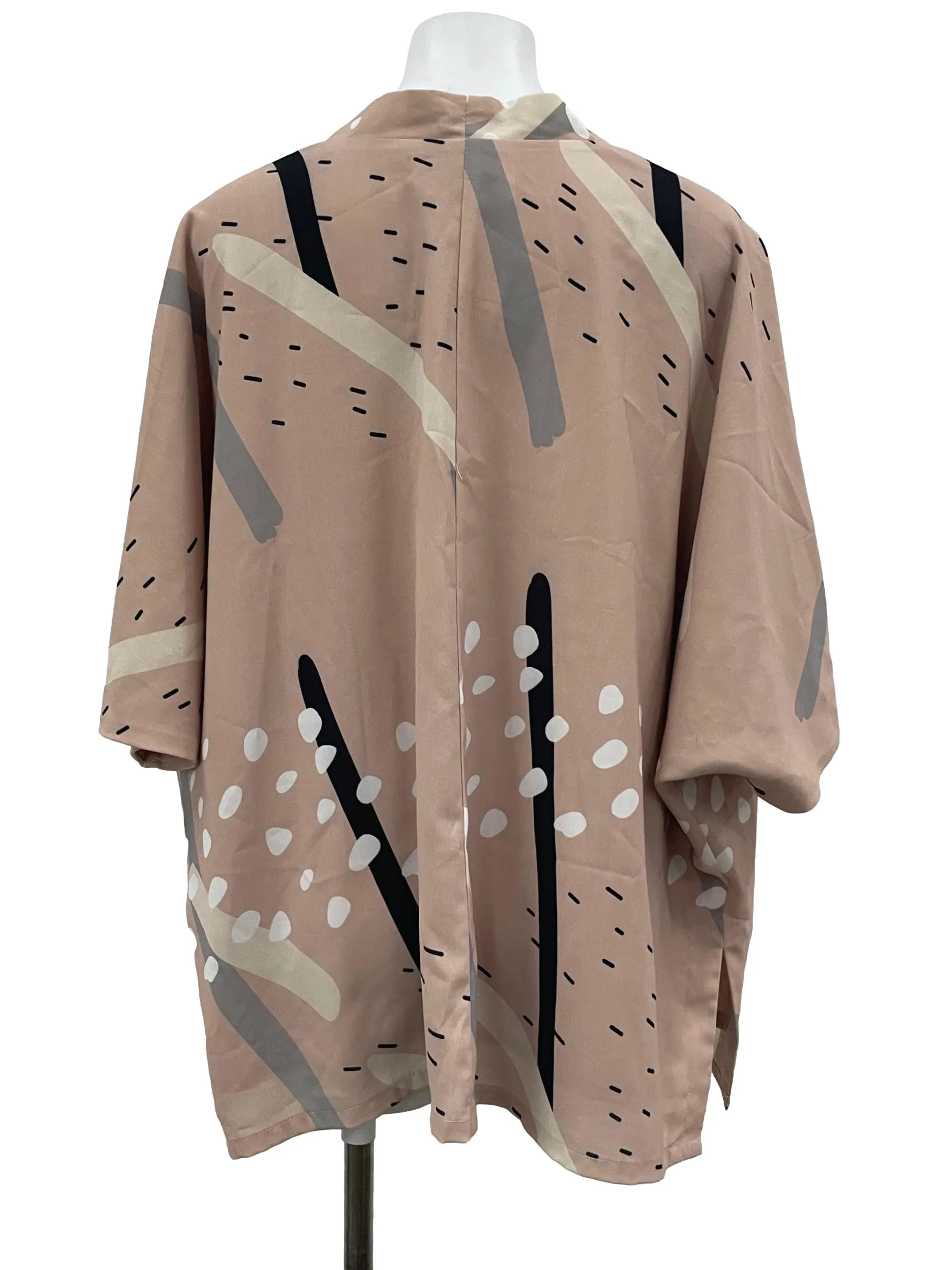 Pink Floral Print Kimono