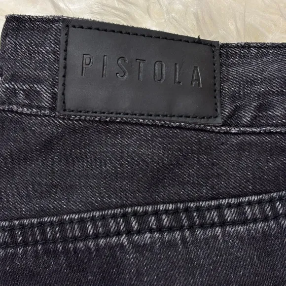 Pistola Cassie High Rise Distressed Straight Leg Jeans