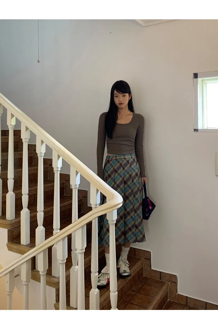 plaid pleated skirt