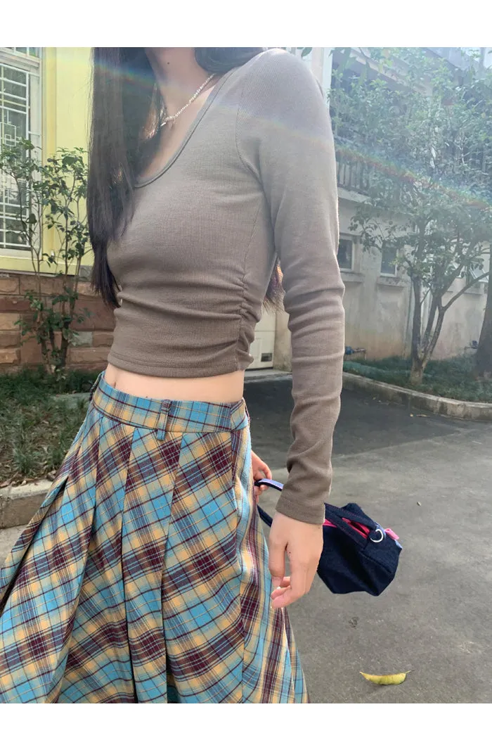 plaid pleated skirt