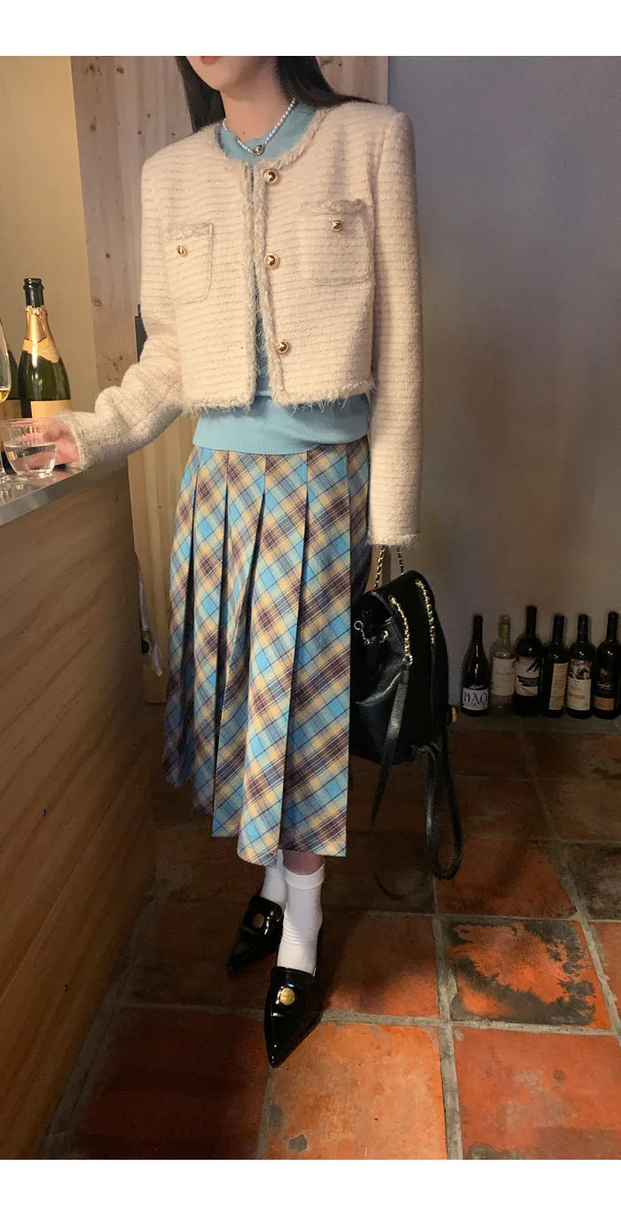 plaid pleated skirt