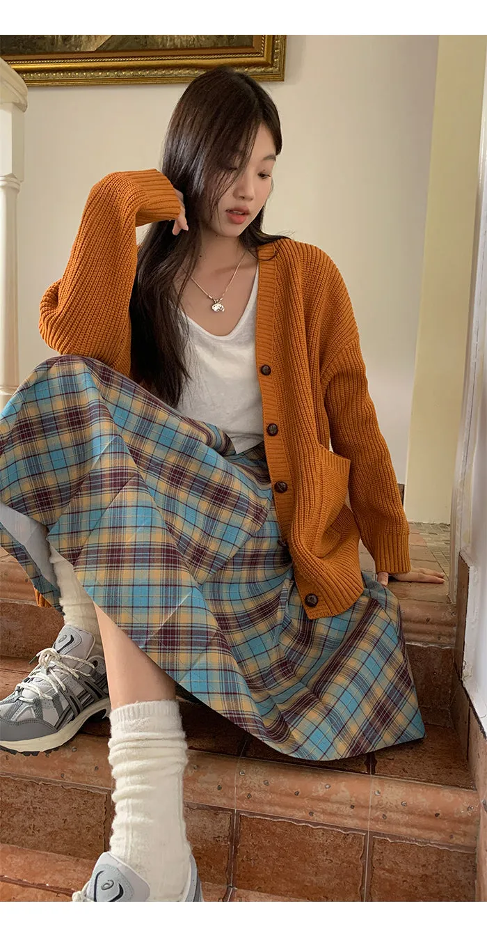 plaid pleated skirt