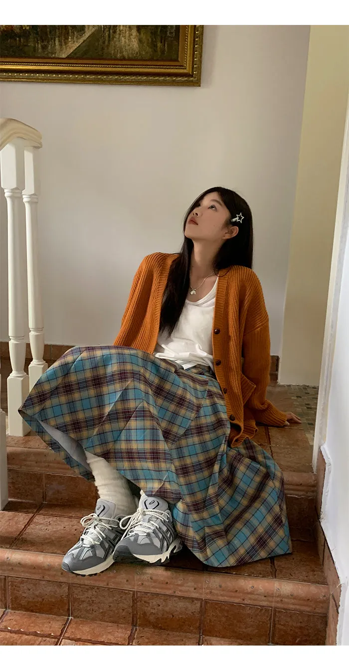 plaid pleated skirt