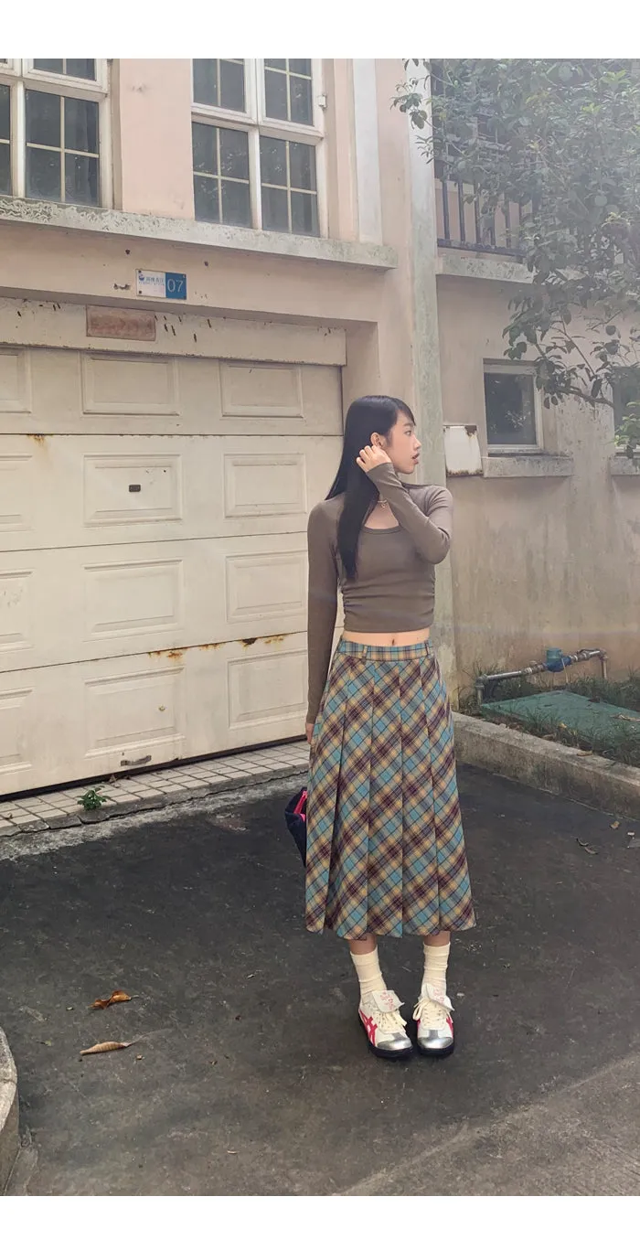 plaid pleated skirt