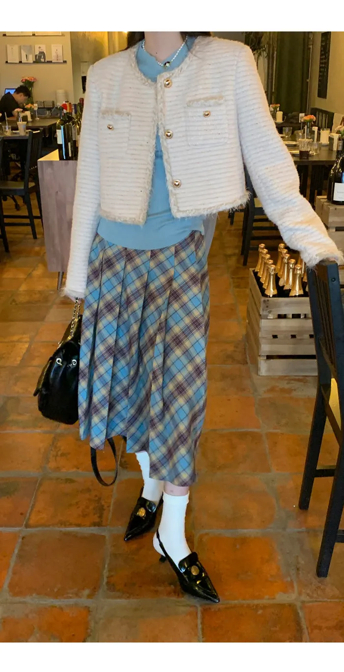 plaid pleated skirt