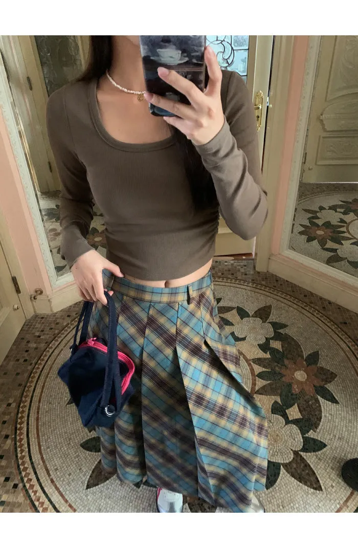 plaid pleated skirt