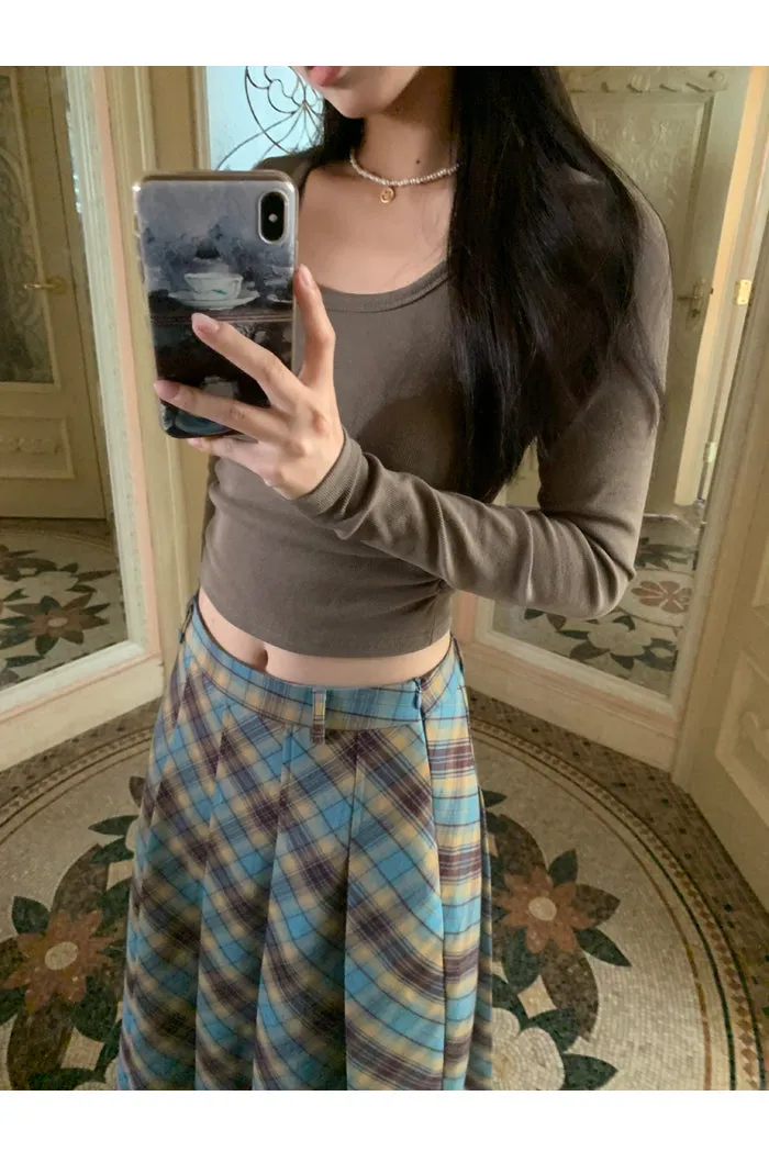 plaid pleated skirt