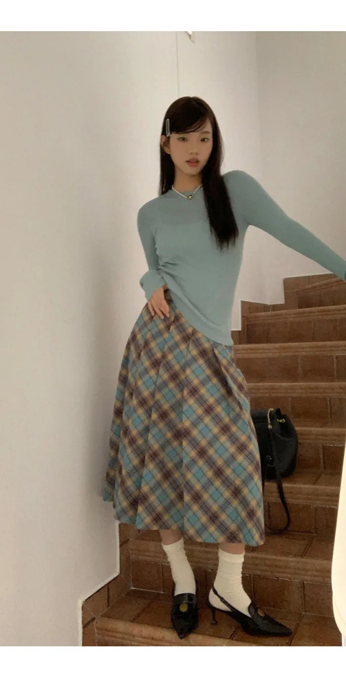 plaid pleated skirt