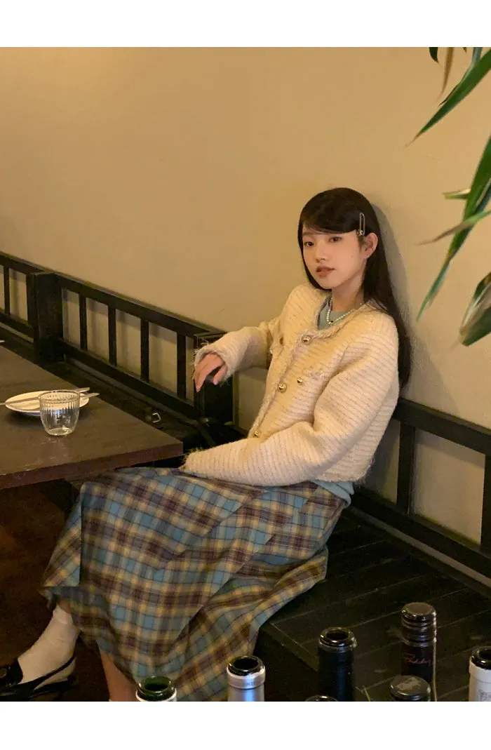 plaid pleated skirt