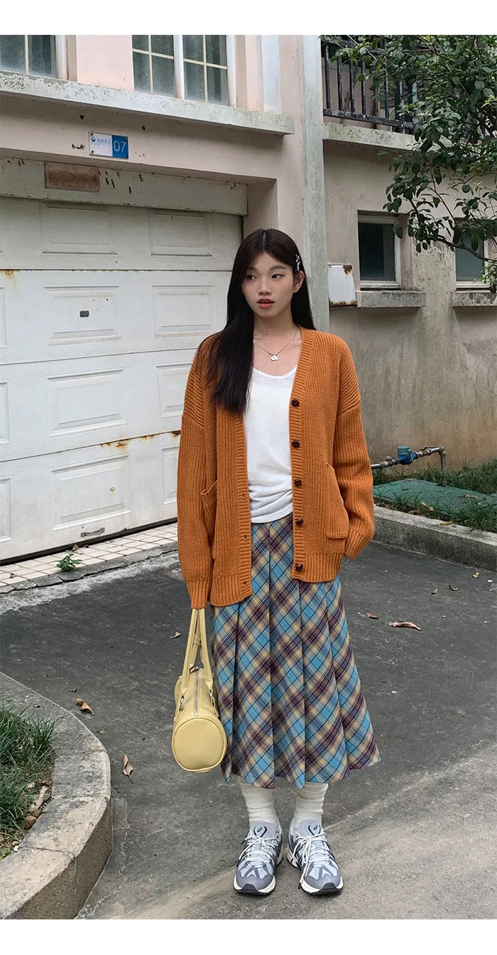 plaid pleated skirt