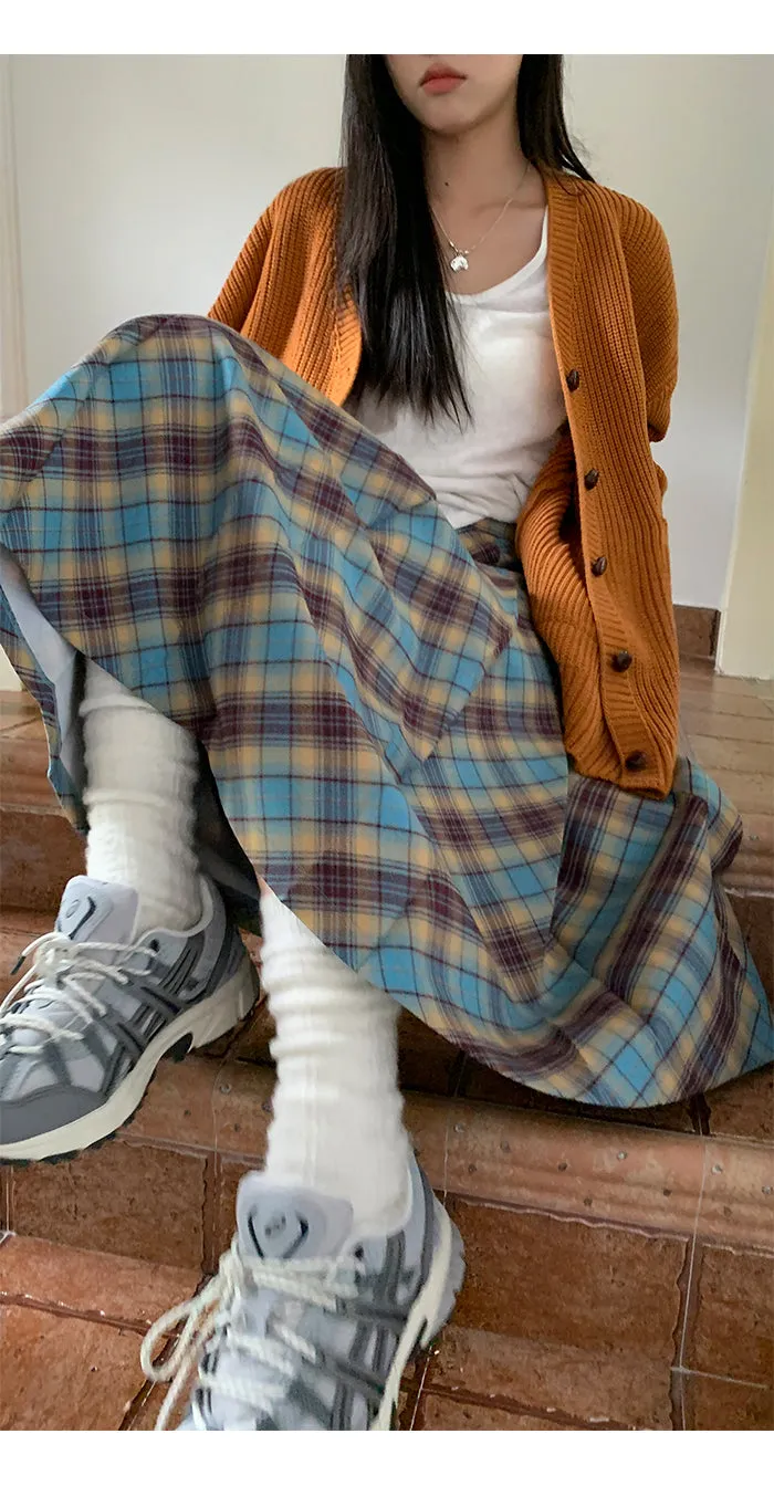 plaid pleated skirt