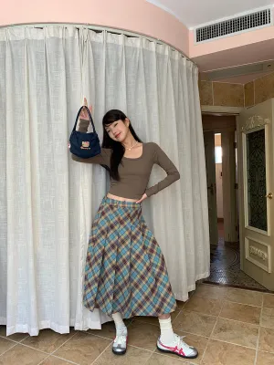 plaid pleated skirt