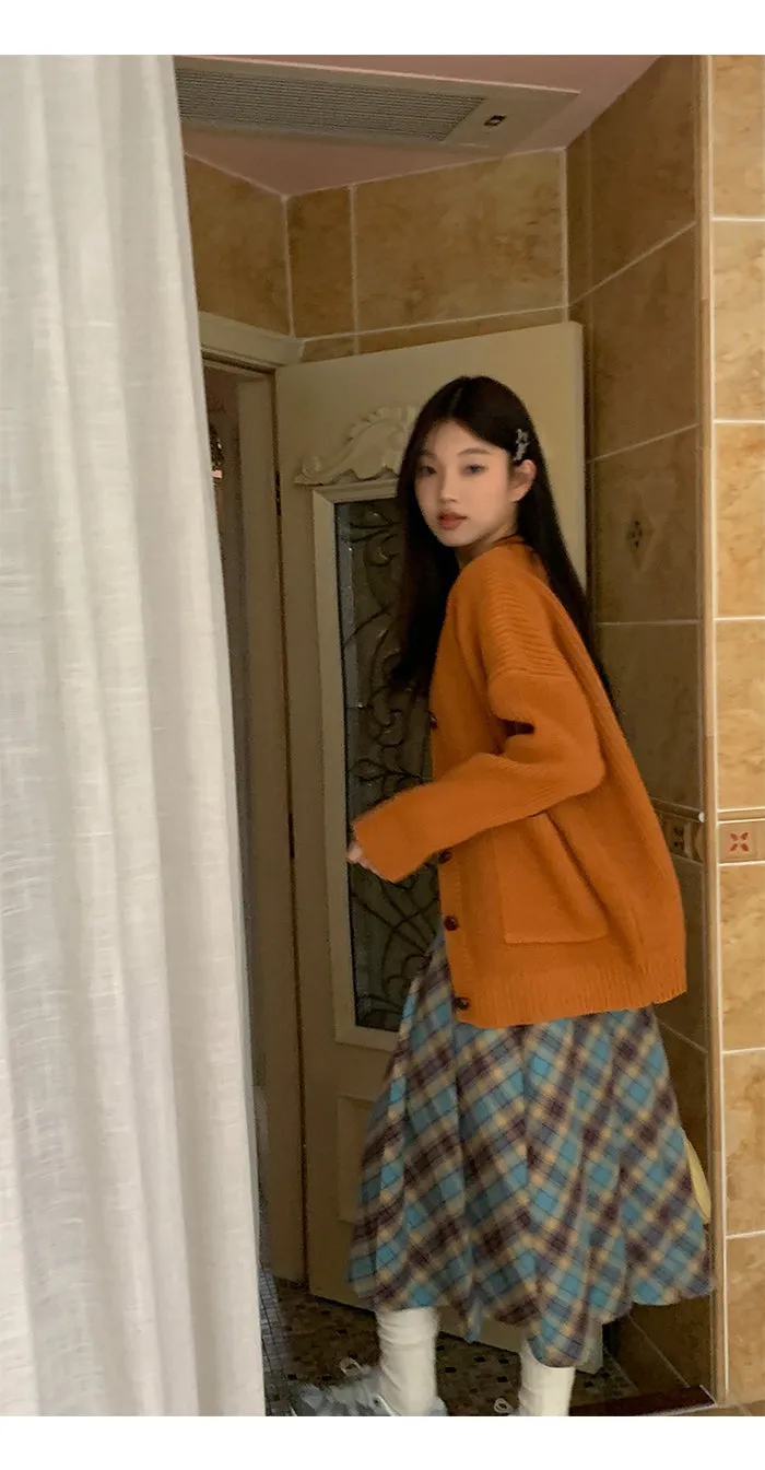 plaid pleated skirt