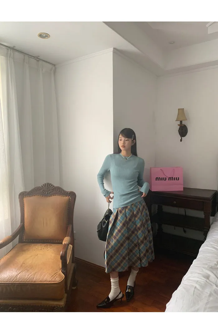 plaid pleated skirt