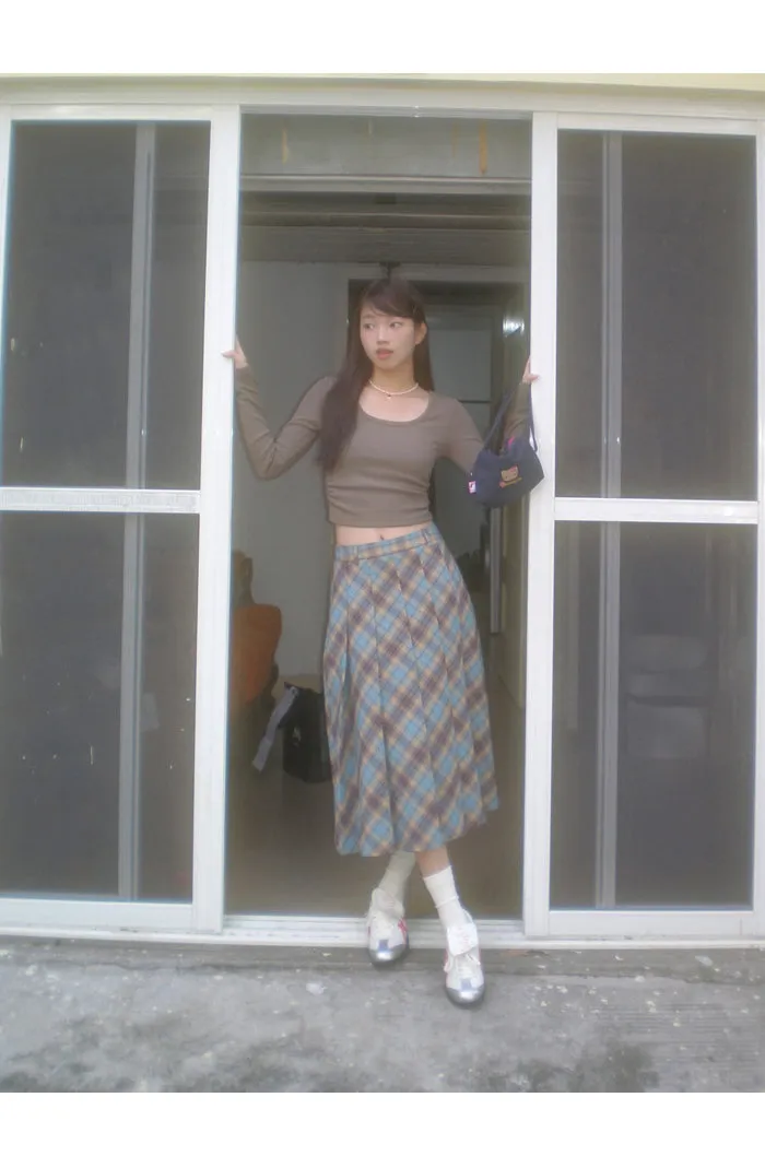 plaid pleated skirt