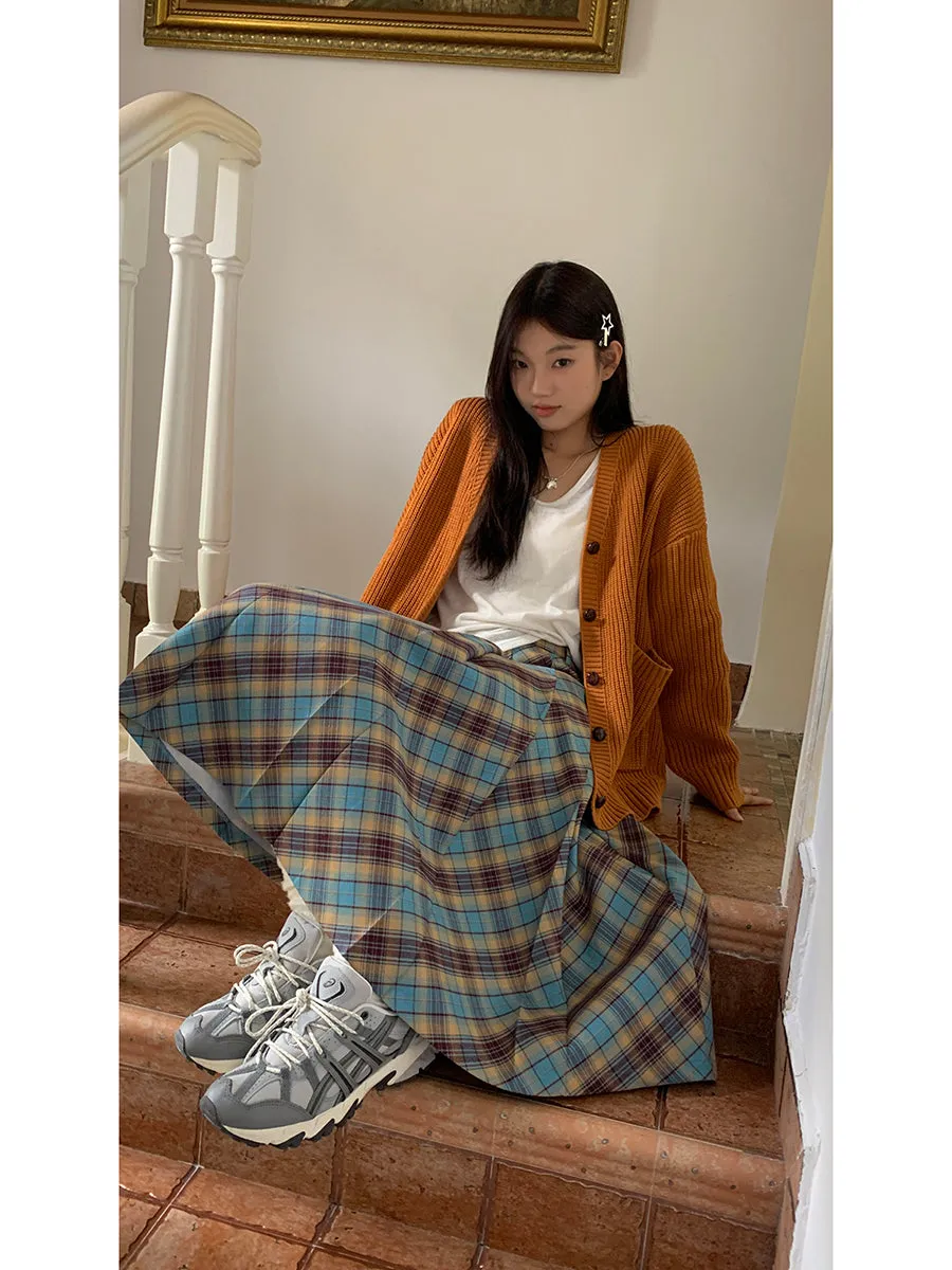 plaid pleated skirt