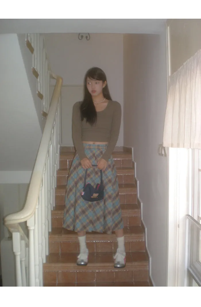 plaid pleated skirt