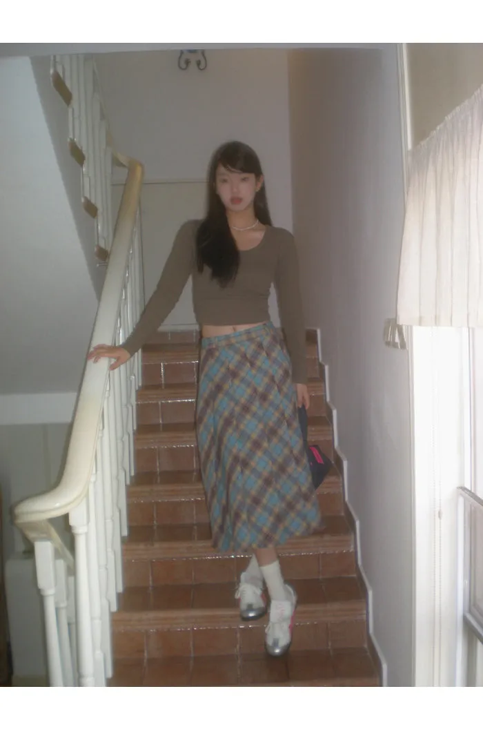 plaid pleated skirt