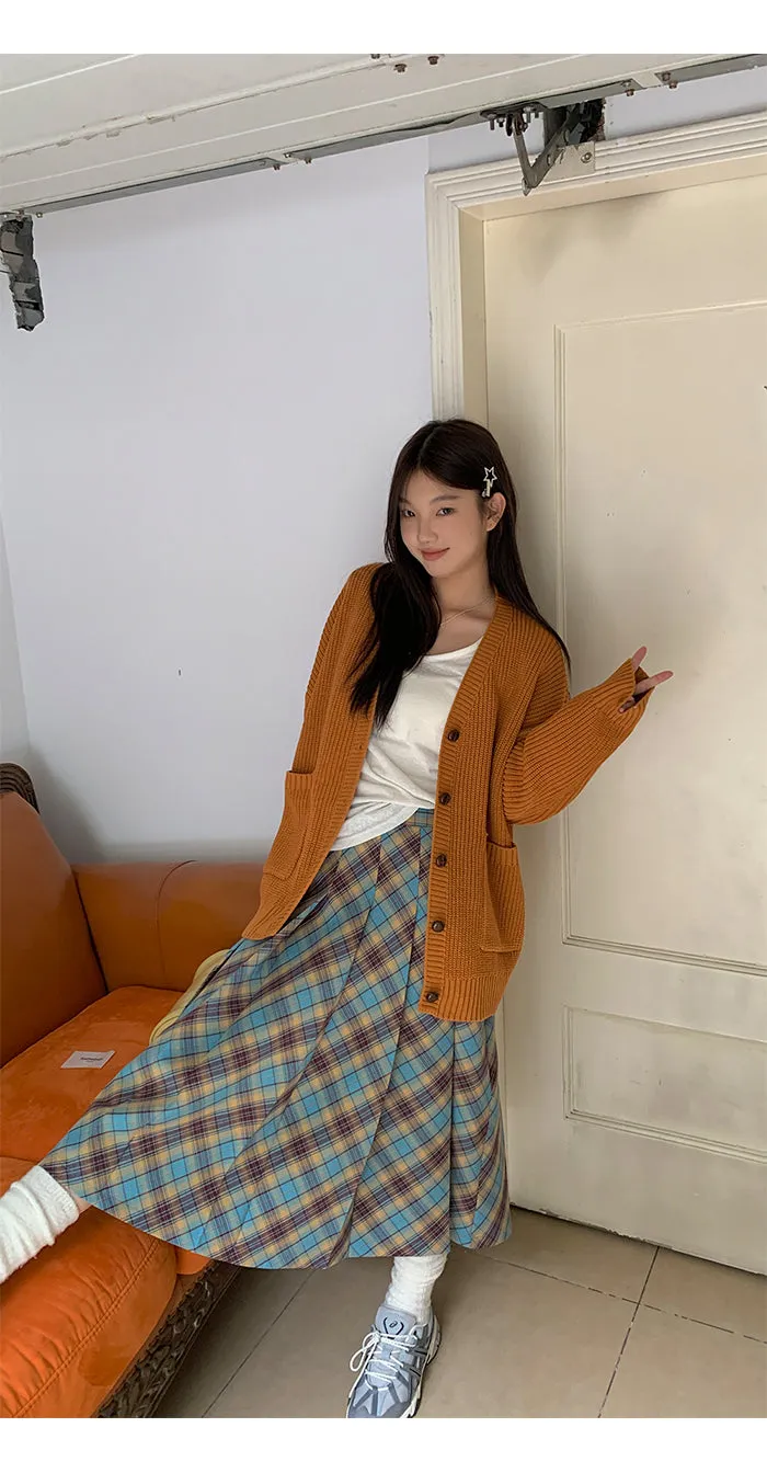 plaid pleated skirt