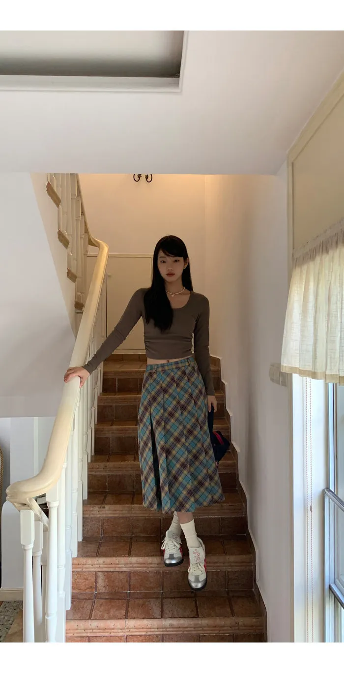 plaid pleated skirt