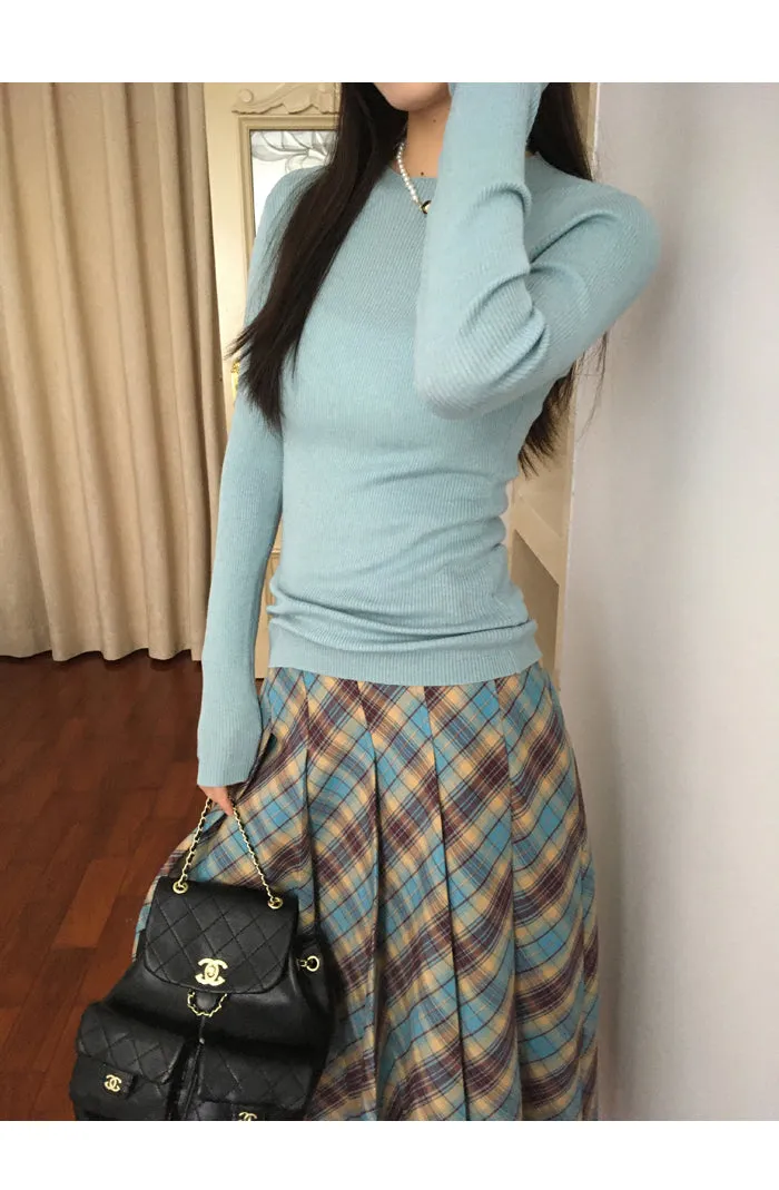 plaid pleated skirt