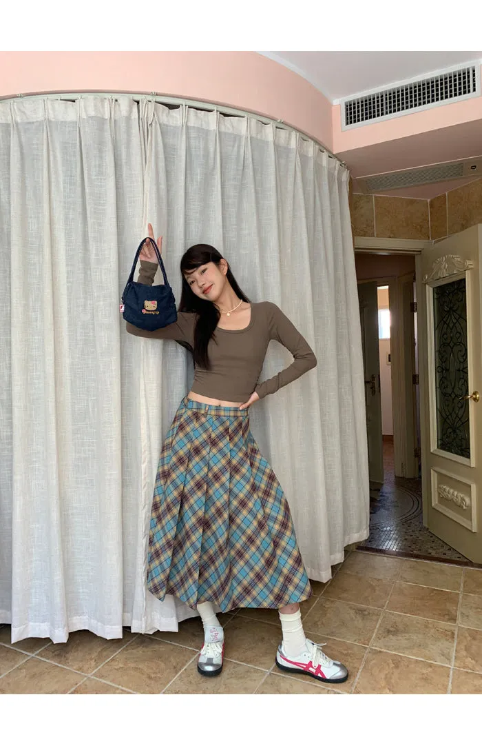 plaid pleated skirt