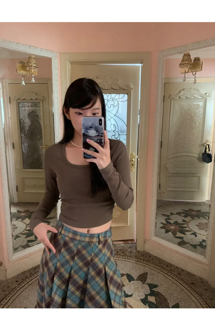 plaid pleated skirt