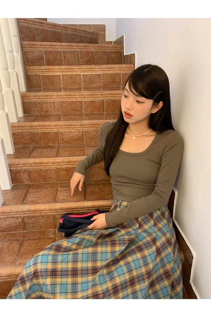 plaid pleated skirt
