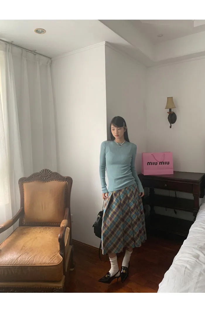 plaid pleated skirt