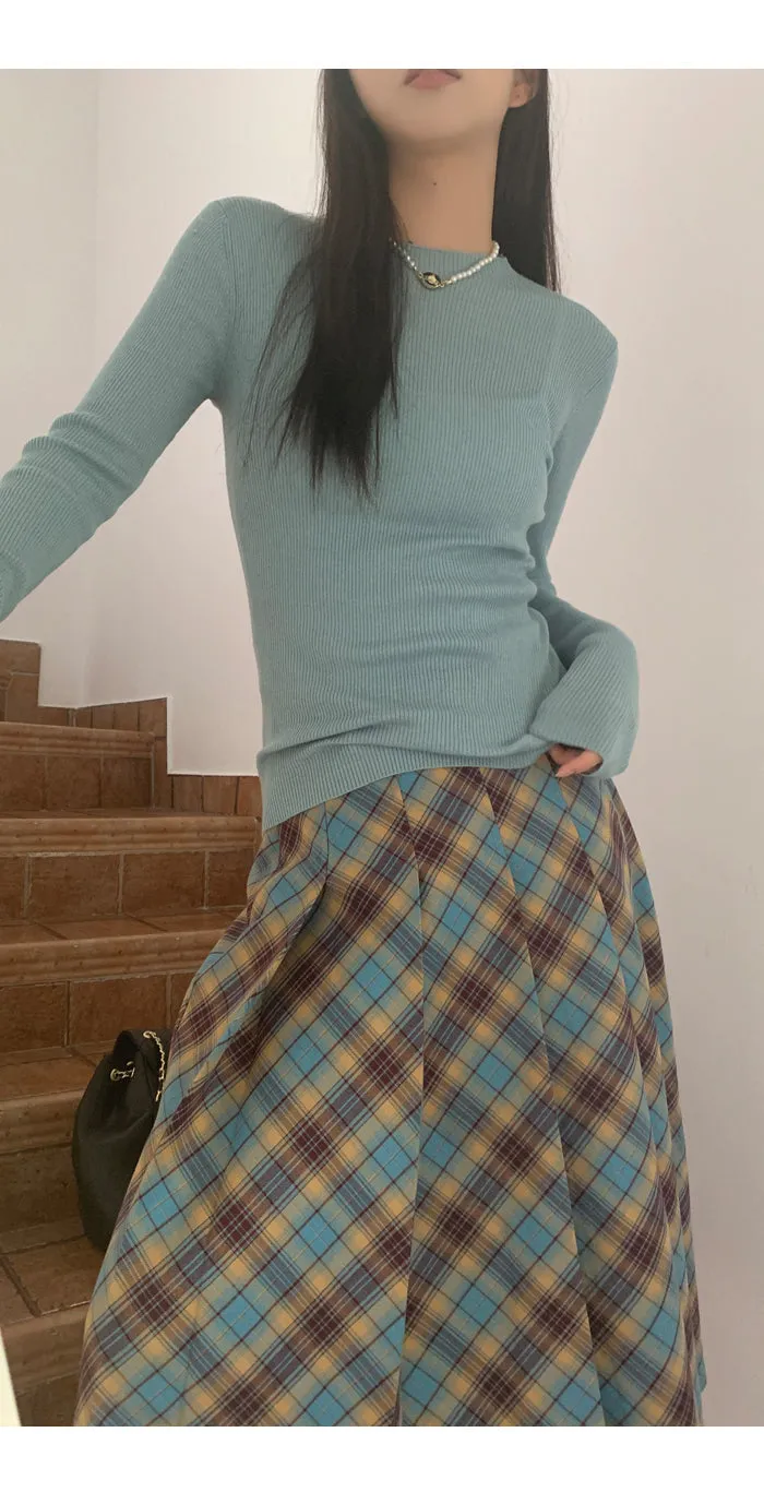 plaid pleated skirt